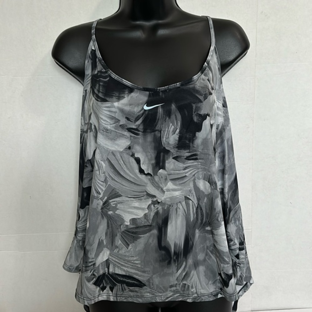 Nike Women's Tops Nike Dri-Fit One Cropped Printed Tank Top Plus Size Black 3X
